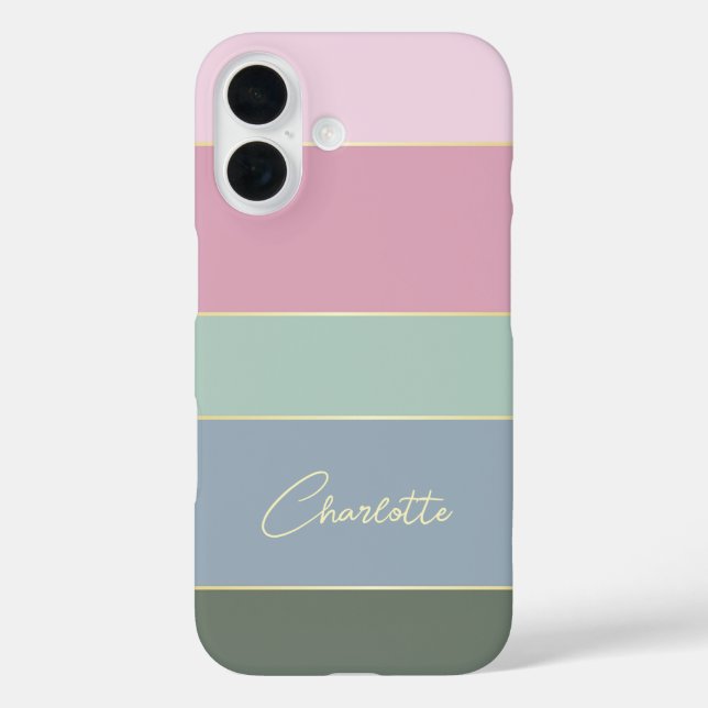 Personalised Name Pastel Colour Block Phone Case (Back)