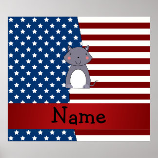 Personalised name Patriotic wolf Poster