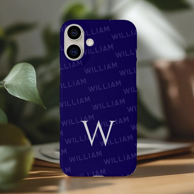 Personalised name patterned, Simple Monogram Case-Mate iPhone Case (Creator Uploaded)