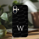 Personalised name patterned, Simple Monogram iPhone 16 Plus Case<br><div class="desc">This sleek iPhone 16 case offers a refined monogram pattern with a modern, minimalist touch. The design highlights your name in a clean, simple font, creating a personalised and stylish look. The first letter of your name is prominently displayed as a bold monogram, adding a touch of elegance to the...</div>