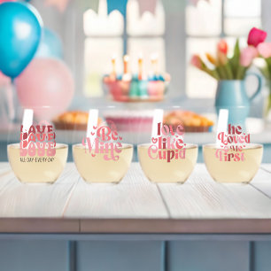 Personalised Name Photo 4 Couple Quote Stemless Wine Glass