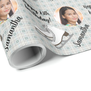 Personalised Name Photo Age Figure Skating Skater Wrapping Paper