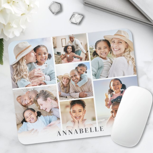 Personalised Name Photo Collage Mouse Pad (Personalized Name Photo Collage Mouse Pad)