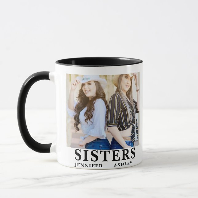 Personalised Name Photo Sister  Mug (Left)