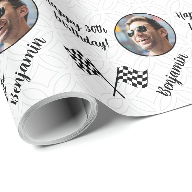 Personalised Name Photo Sport Formula 1 Birthday Wrapping Paper (Roll Corner)