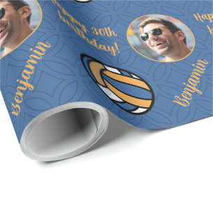 Personalised Name Photo Sport Volleyball Birthday Wrapping Paper