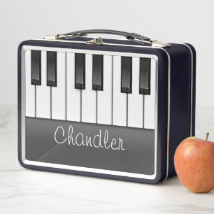 Personalised NAME Pianist Piano Keys Music Teacher Metal Lunch Box