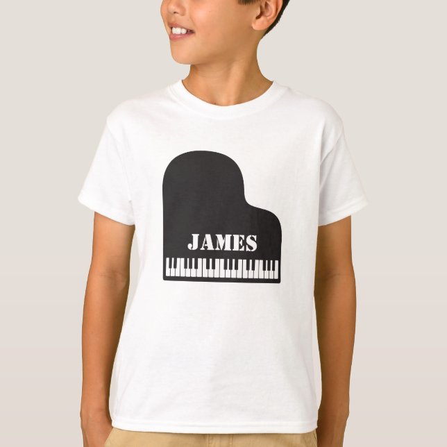 Personalised Name Pianist Piano Keys  T-Shirt (Front)