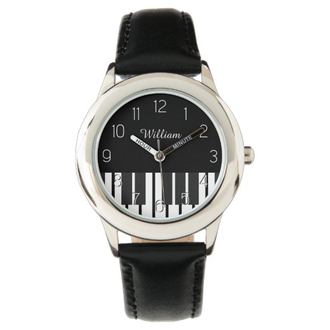 Personalised Name Piano Keyboard Musician's Watch (Front)