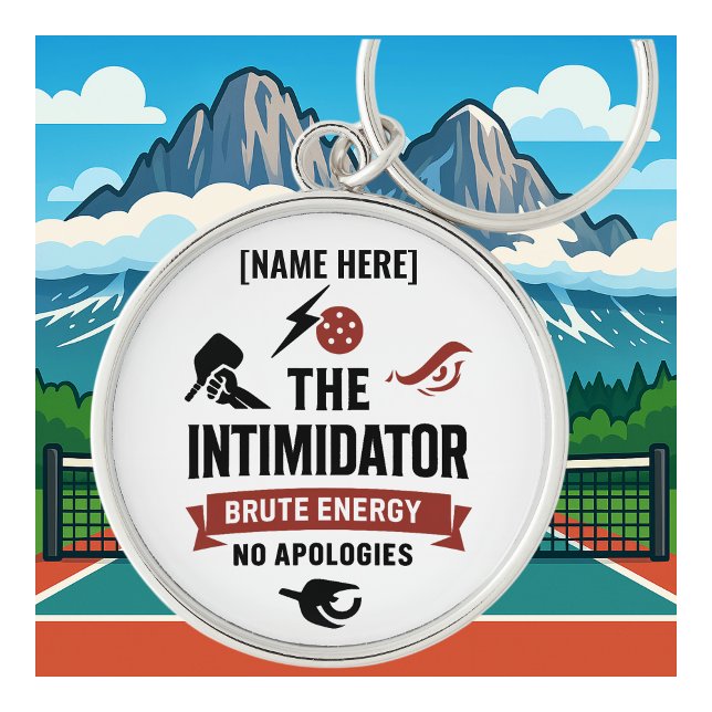 Personalised Name Pickleball Keychain Intimidator (PICKLEBALL PERSONALIZED NAME KEYCHAIN)