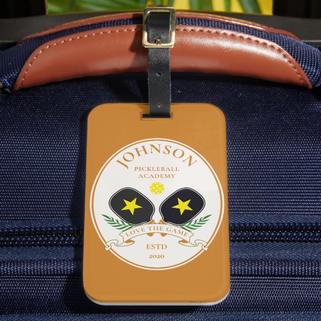 Personalised Name Pickleball Logo Luggage Tag (Front Insitu 2)