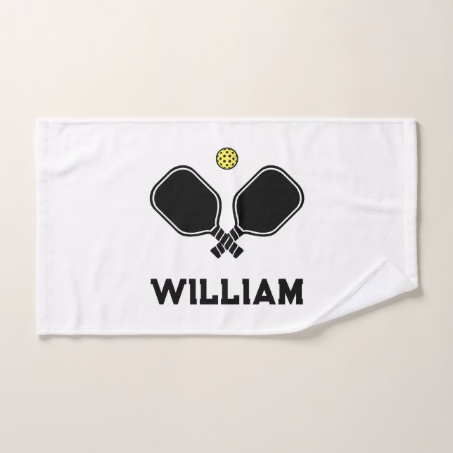 Personalised Name Pickleball White Hand Towel (Hand Towel)