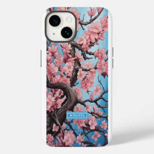 Personalised Name Pink Cherry Blossom iPhone 14 Case