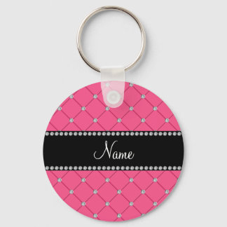 Personalised name Pink diamonds Key Ring