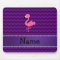 Personalised name pink flamingo purple chevrons