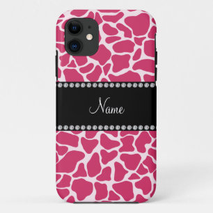 Personalised name pink giraffe pattern Case-Mate iPhone case