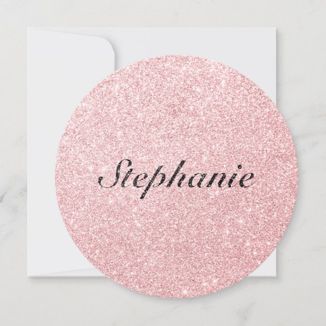 Personalised Name Pink Glitter Sparkle Style (Front)