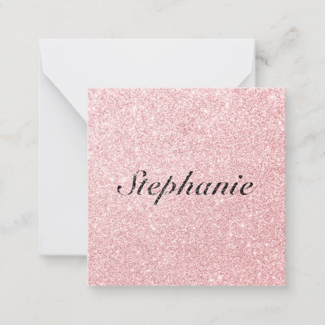 Personalised Name Pink Glitter Sparkle Style Card (Front)