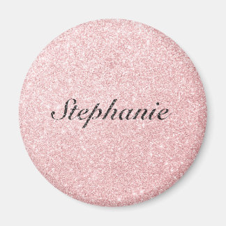 Personalised Name Pink Glitter Sparkle Style Magnet