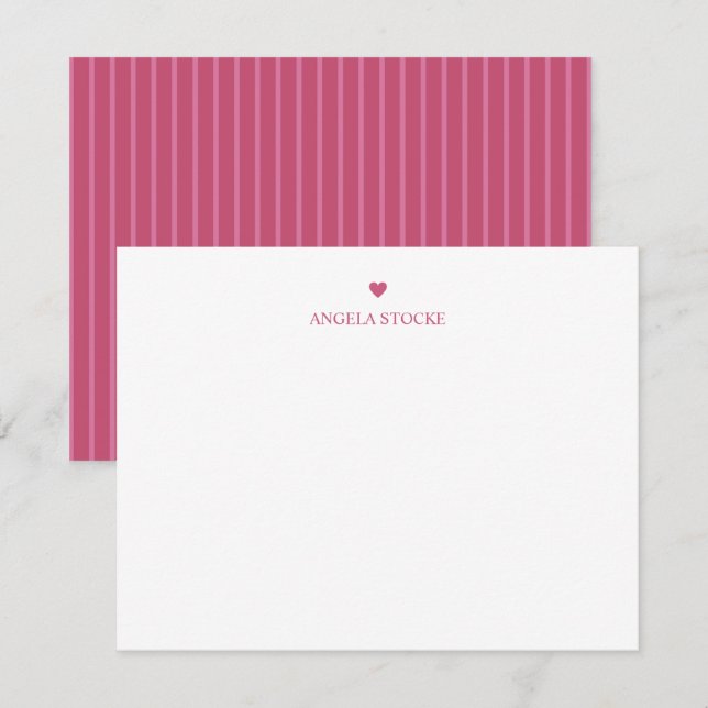 Personalised Name Pink Heart Card (Front/Back)