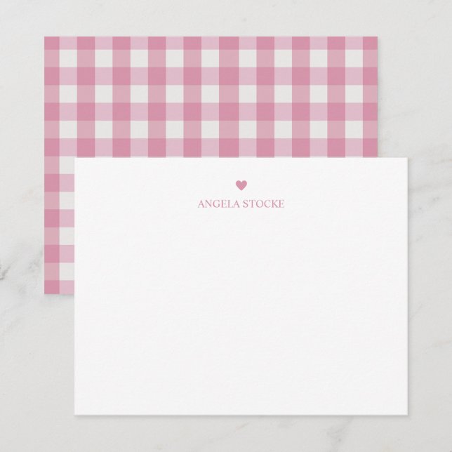 Personalised Name Pink Heart Card (Front/Back)