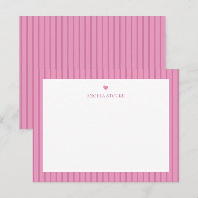 Personalised Name Pink Heart Card (Front/Back)