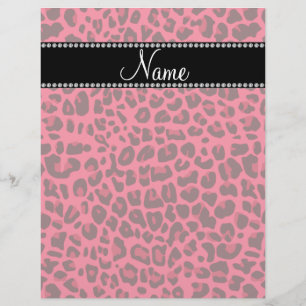 Personalised name pink leopard pattern