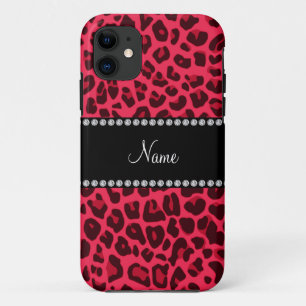 Personalised name pink leopard pattern Case-Mate iPhone case