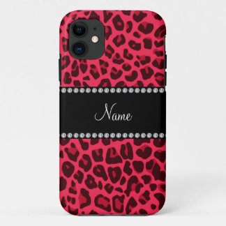 Personalised name pink leopard pattern Case-Mate iPhone case
