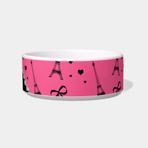 Personalised name pink paris eiffel tower bowl
