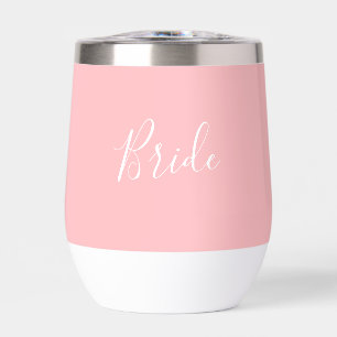 Personalised name Pink Script Simple Bride Wedding