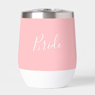 Personalised name Pink Script Simple Bride Wedding