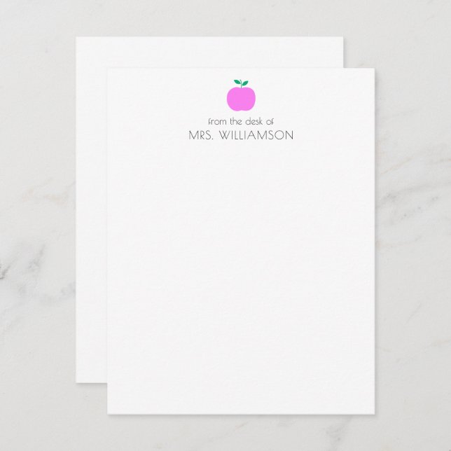 Personalised Name Pink Teacher Appreciation Gift Card (Front/Back)