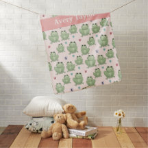Personalised Name Pink Watercolor Frog Nursery