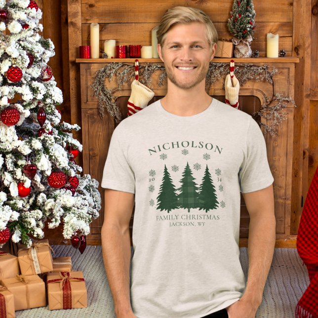 Personalised Name Place Matching Family Christmas  Tri-Blend Shirt (Creator Uploaded)