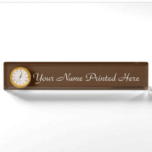 Personalised Name Plate w/Clock