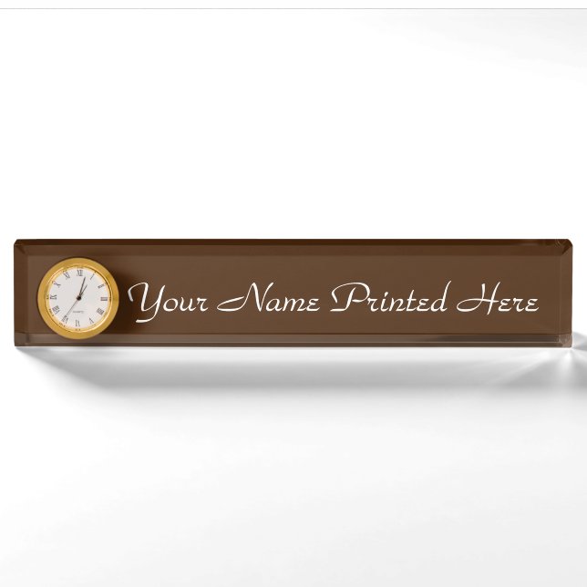 Personalised Name Plate w/Clock (Front)