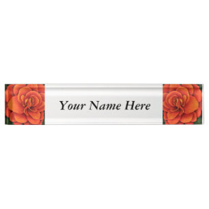 Personalised Name Plate w/ Clock Option - Begonia