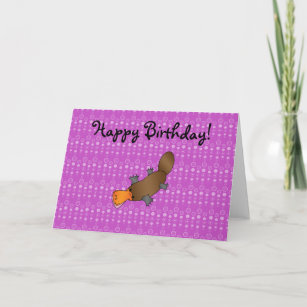 Personalised name platypus purple bubbles card