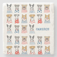 Personalised Name Playful Dog Lovers Sketch