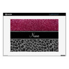 Personalised name plum glitter black leopard