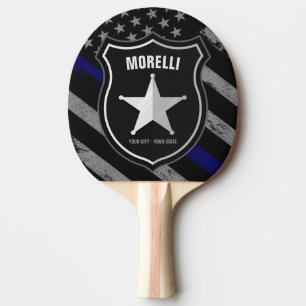 Personalised NAME Police Officer Sheriff Cop Flag Ping Pong Paddle