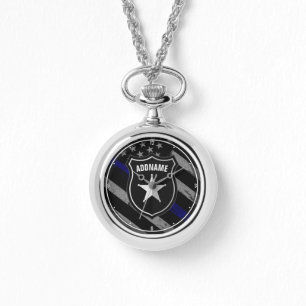 Personalised NAME Police Officer Sheriff Cop Flag Watch