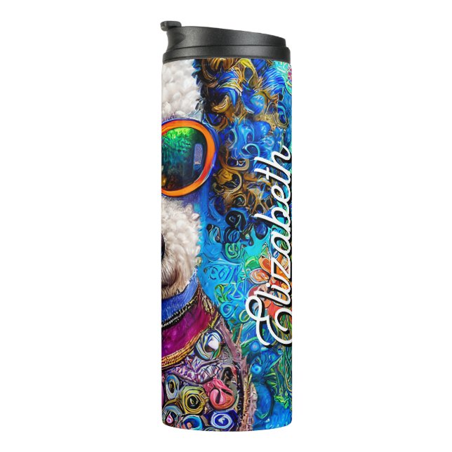 Personalised Name Poodle in Style Thermal Tumbler (Rotated Right)