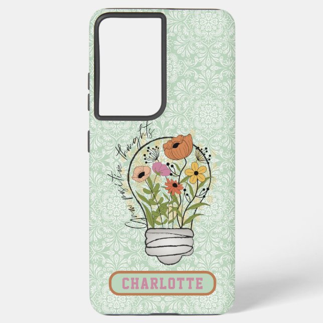 Personalised Name Positive Thoughts Inspirational Samsung Galaxy S21 Ultra Case (Back)