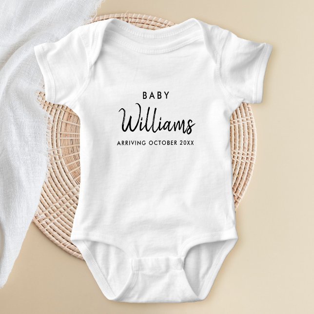 Personalised Name Pregnancy Announcement Baby Body Bodysuit (Creator Uploaded)