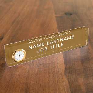 Personalised Name Professional Elegant Brown colou Nameplate