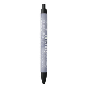 Personalised Name Purple Black Ink Pen