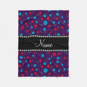 Personalised name purple crochet pattern fleece blanket