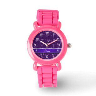 Personalised name purple figure skating watch
